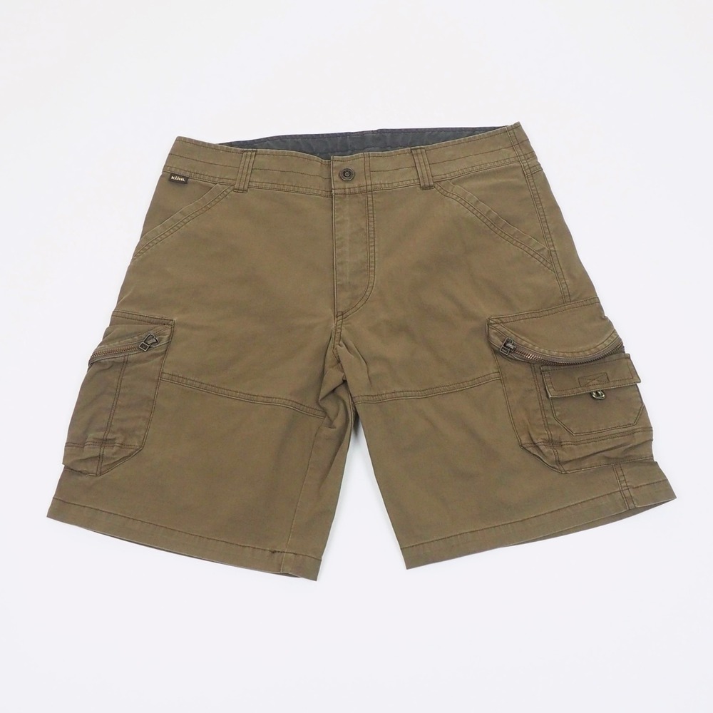 Kuhl Ambush Cargo Shorts Mens 36 Brown Cotton Blend Outdoor Trail Hiking Tech